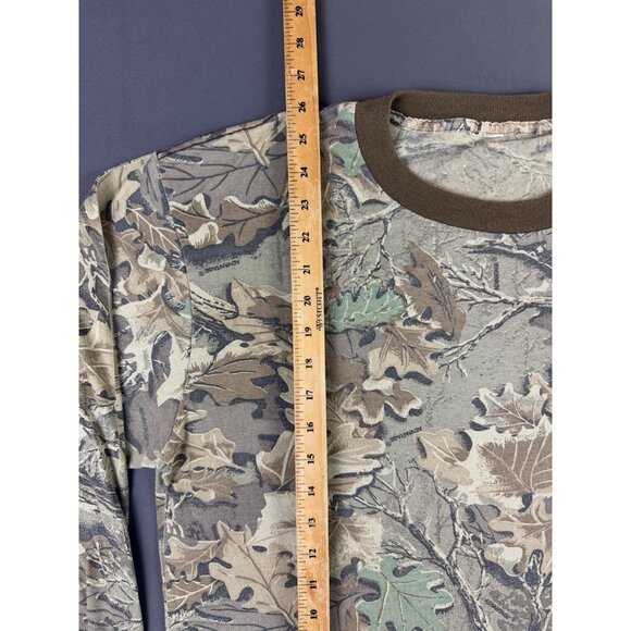 Rare Vintage 90s Y2K Realtree Camo Long Sleeve Shirt Army Nature Tree Pocket T - Picture 11 of 11